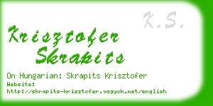 krisztofer skrapits business card